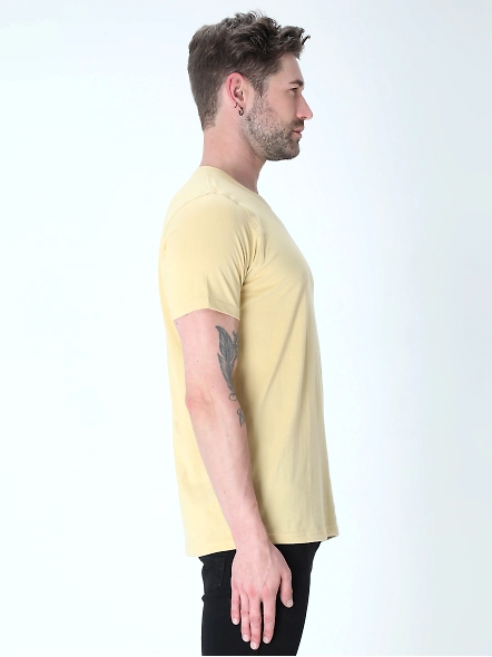 Round Neck Half Sleeve Classic-Beige-XXL-2