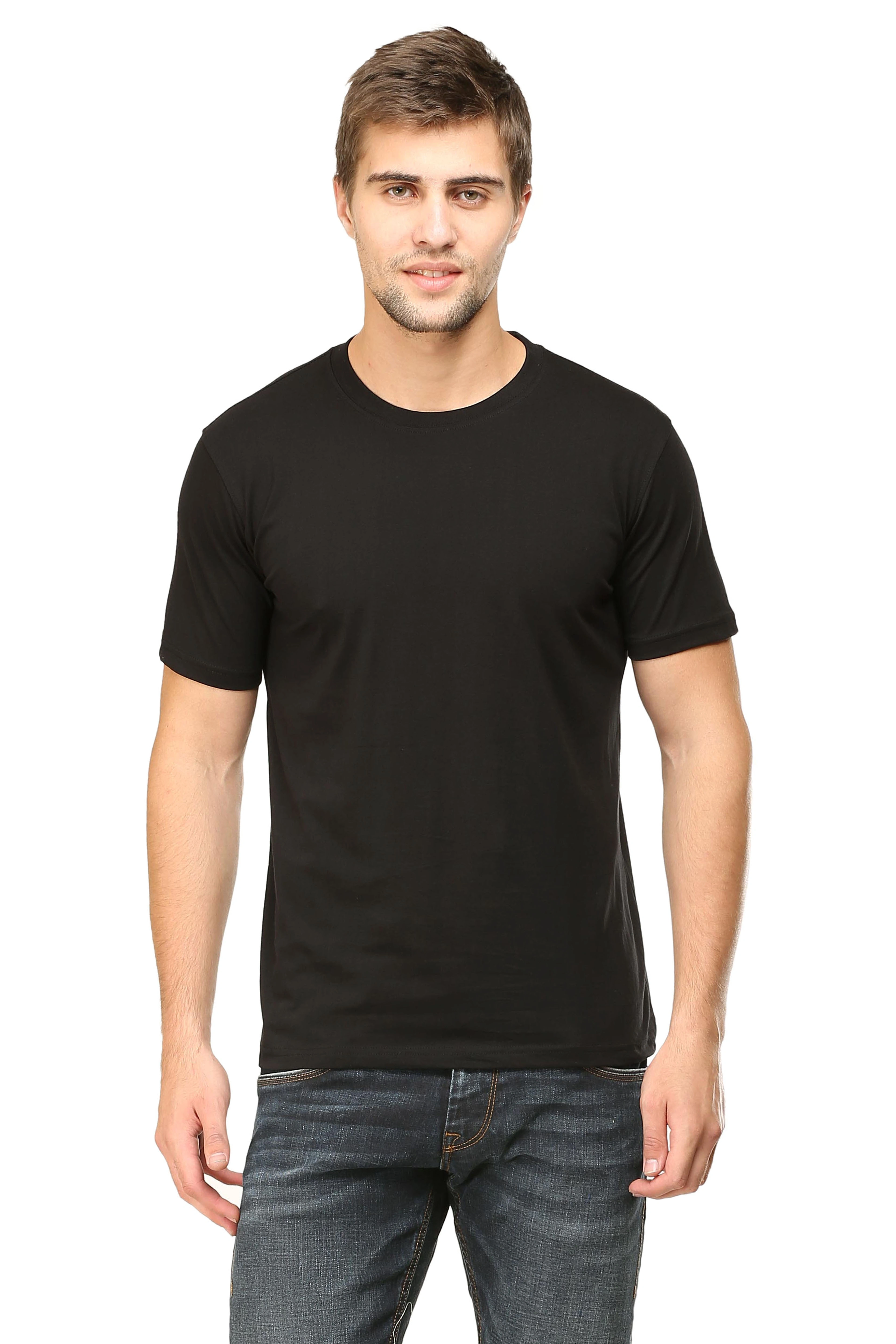 Round Neck Half Sleeve Classic-Black-S-5