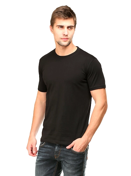 Round Neck Half Sleeve Classic-MRnHs-Bk-XXL