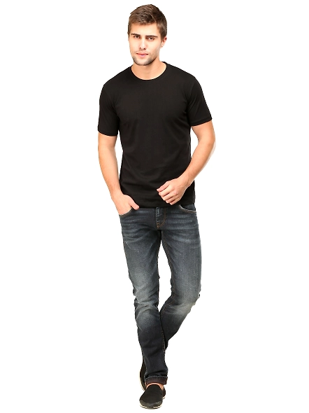 Round Neck Half Sleeve Classic-Black-3XL-2
