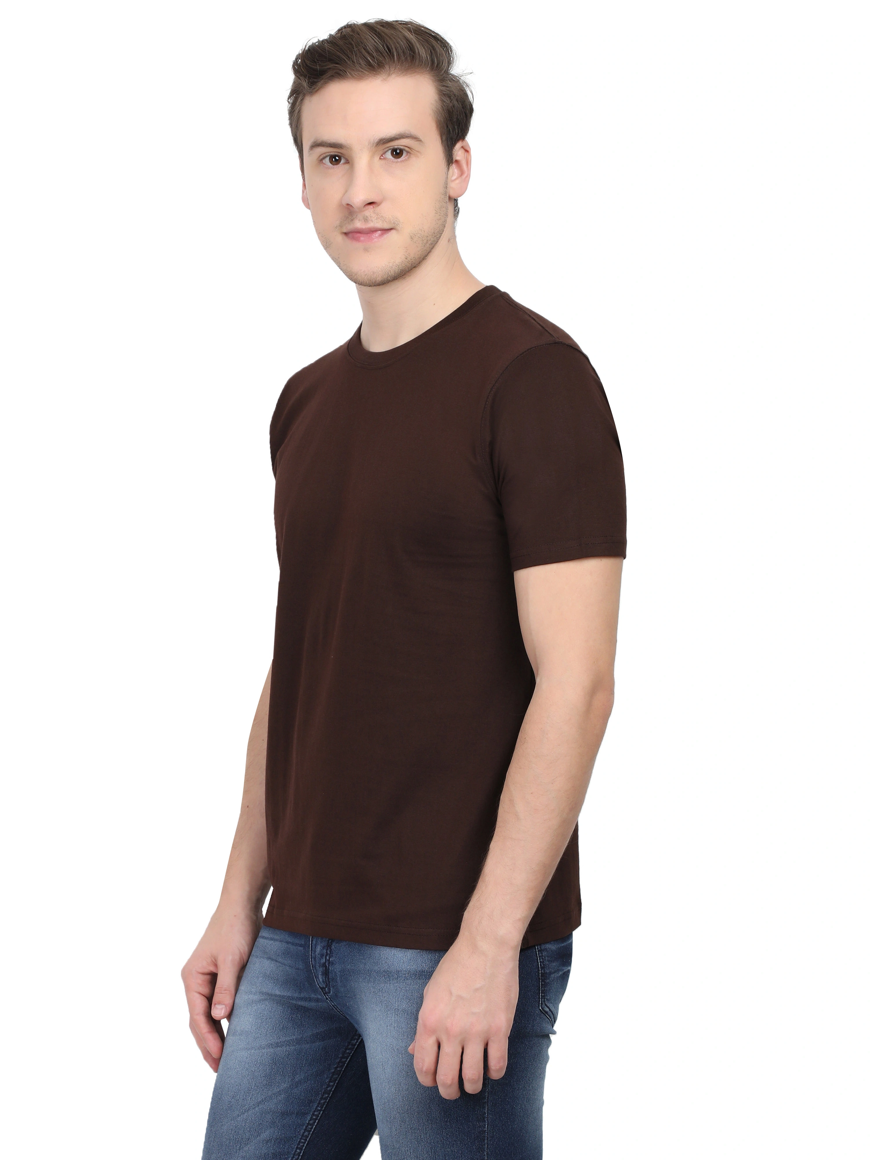 Round Neck Half Sleeve Classic-MRnHs-bn-S