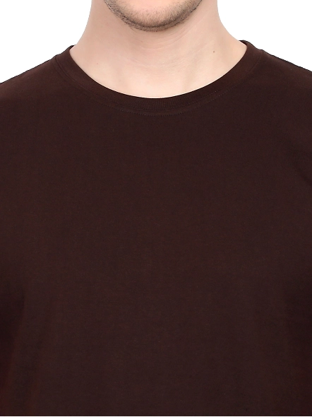 Round Neck Half Sleeve Classic-Coffee Brown-L-5