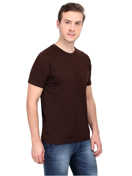 Round Neck Half Sleeve Classic-Coffee Brown-3XL-2