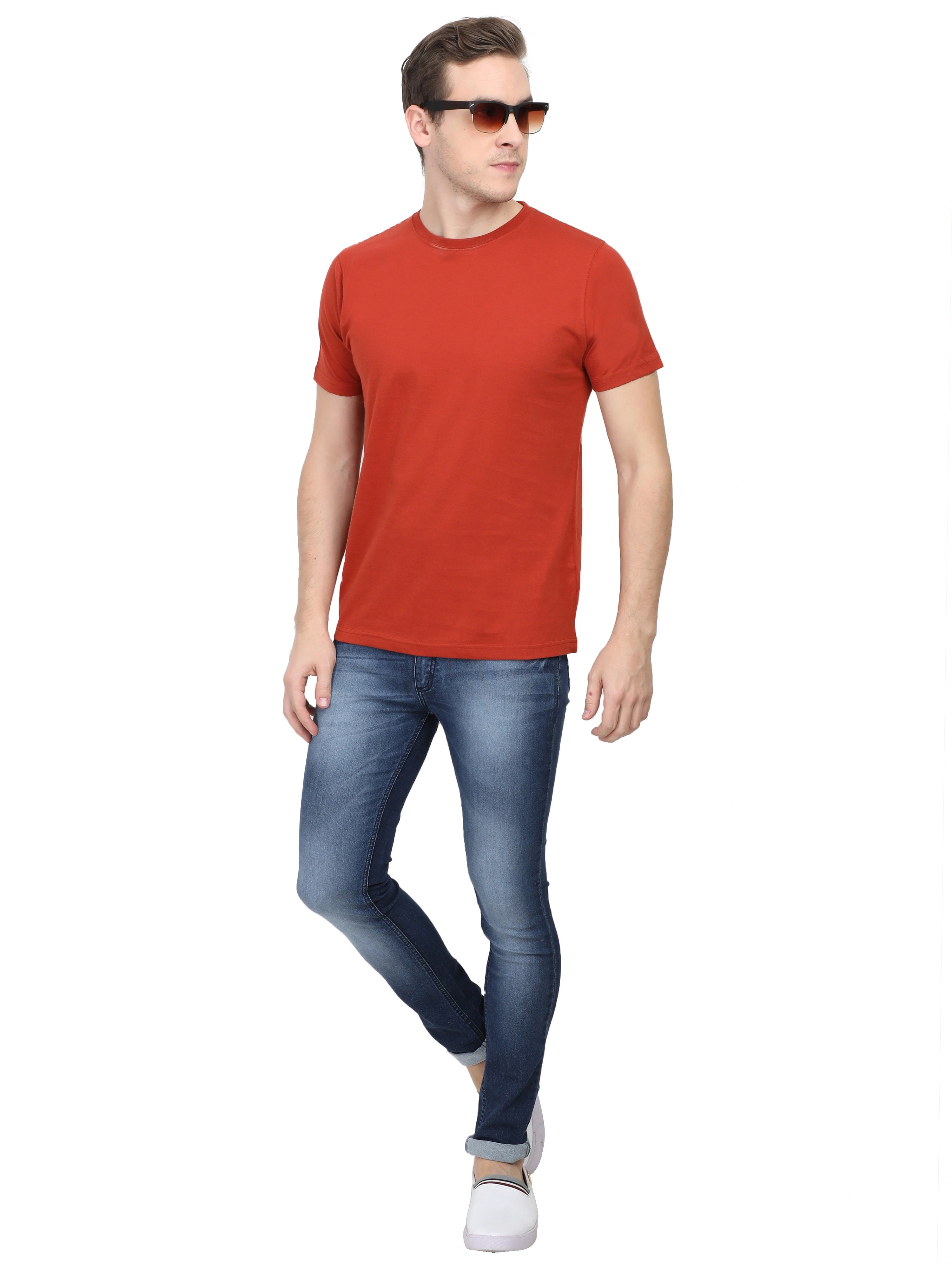 Round Neck Half Sleeve Classic-MRnHs-BRd-S