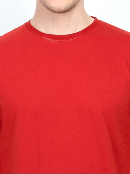 Round Neck Half Sleeve Classic-Brick Red-M-5