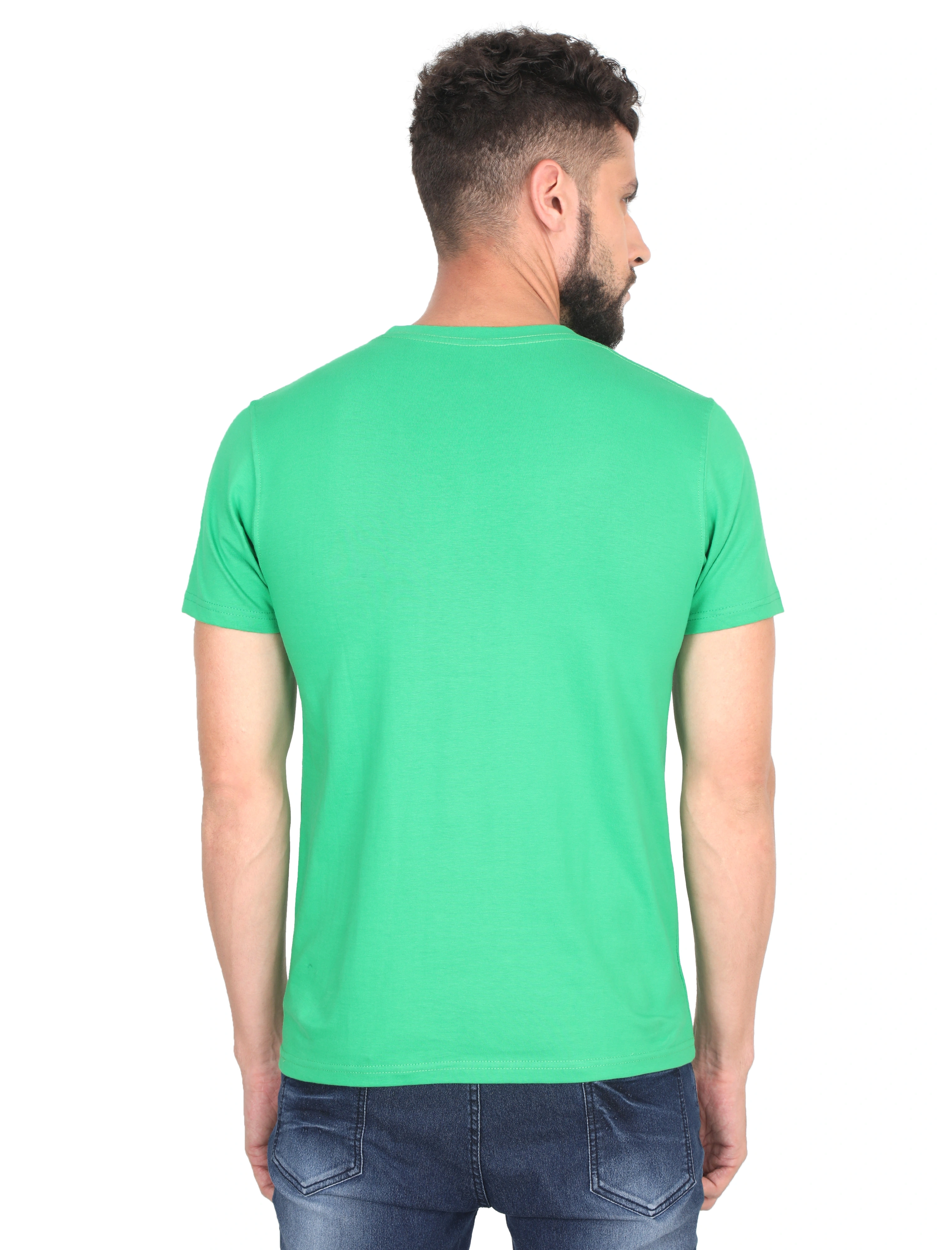 Round Neck Half Sleeve Classic-Flag Green-S-3