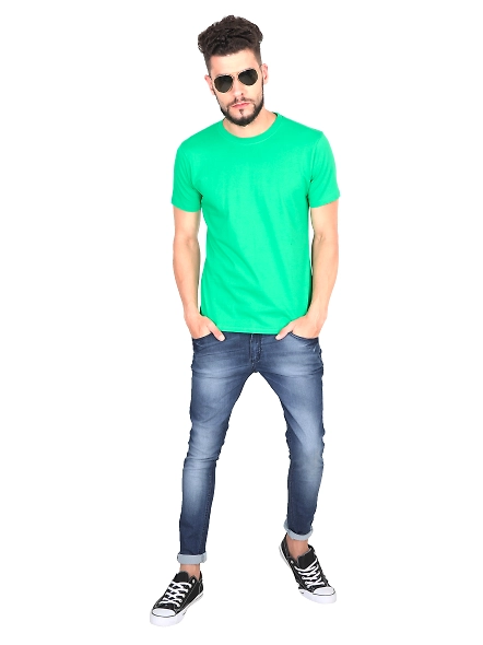 Round Neck Half Sleeve Classic-Flag Green-3XL-4
