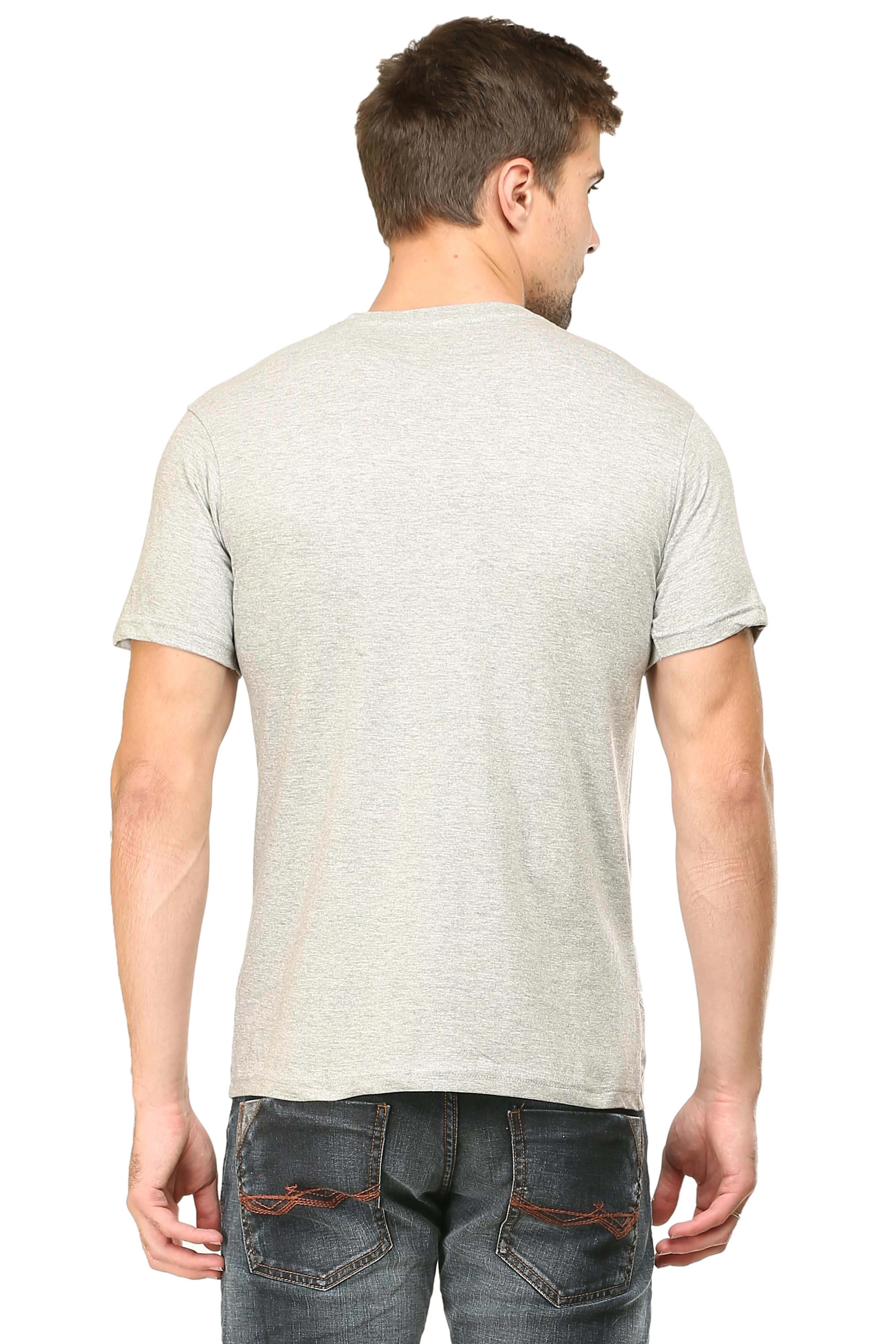 Round Neck Half Sleeve Classic-Grey Melange-S-4