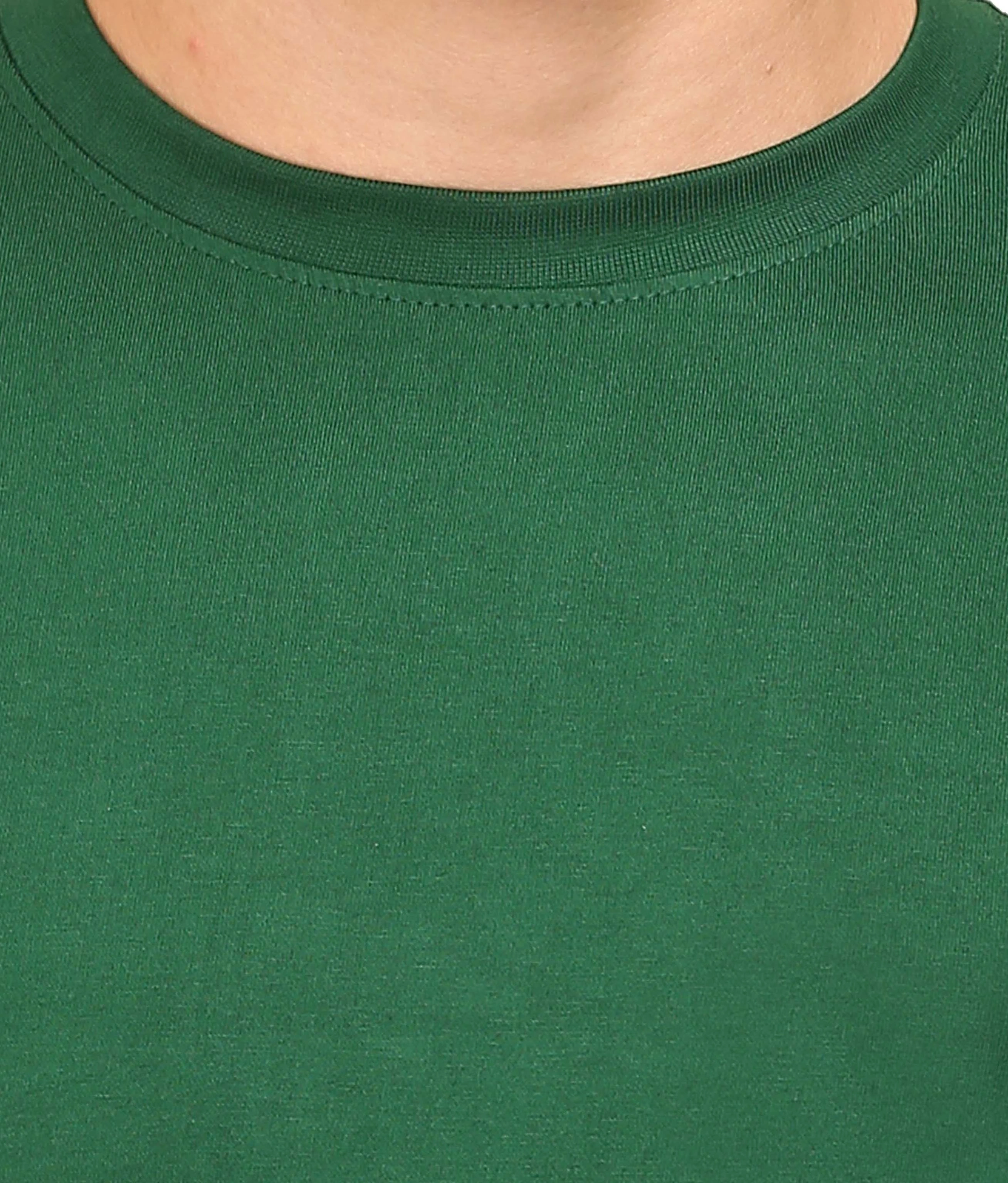 Round Neck Half Sleeve Classic-Bottle Green-S-5