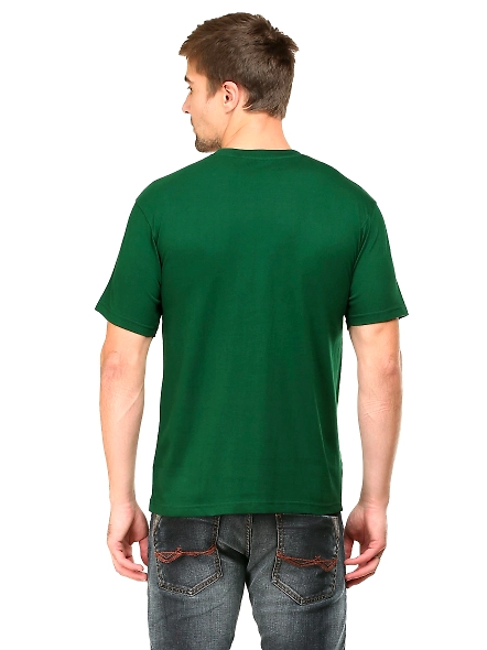 Round Neck Half Sleeve Classic-Bottle Green-M-4