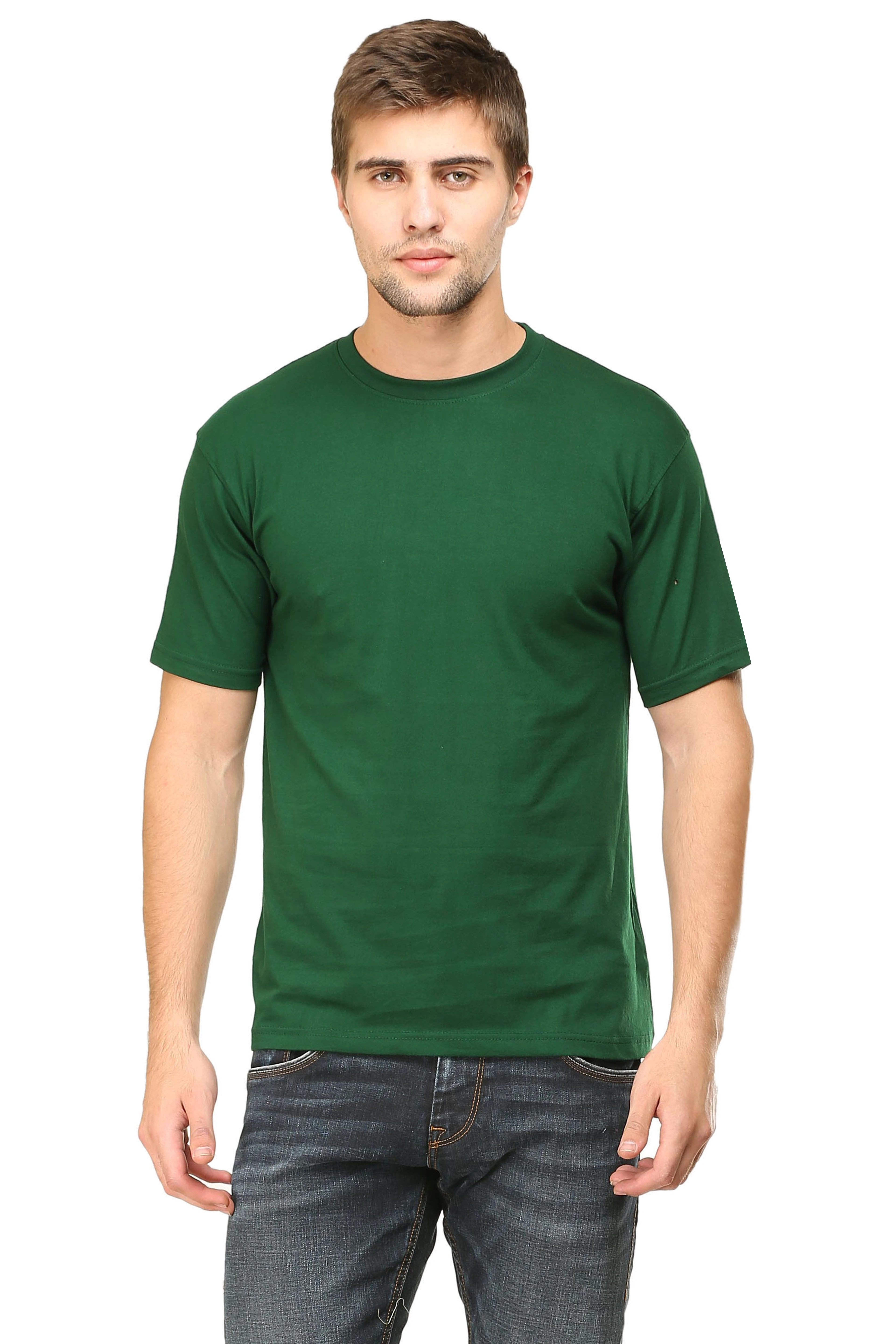 Round Neck Half Sleeve Classic-MRnHs-Gn-3XL