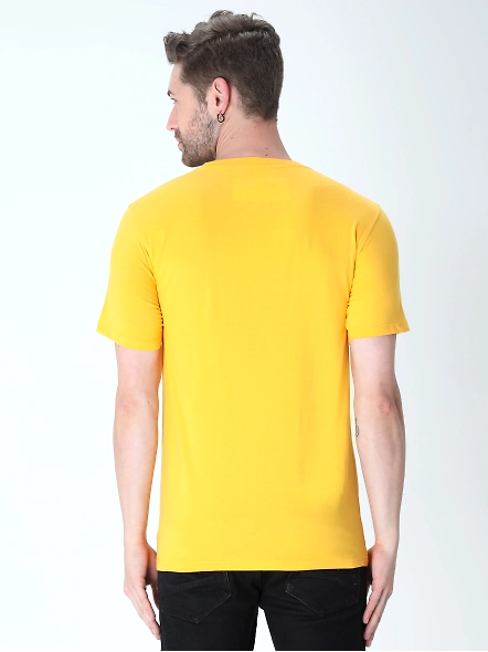 Round Neck Half Sleeve Classic-Golden Yellow-M-3