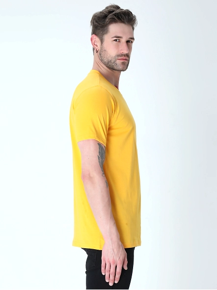 Round Neck Half Sleeve Classic-Golden Yellow-L-2