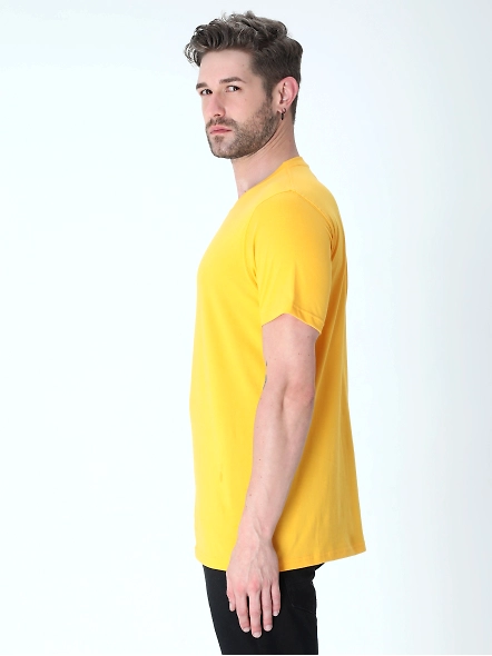 Round Neck Half Sleeve Classic-Golden Yellow-XXL-1