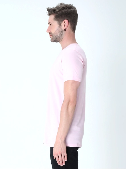 Round Neck Half Sleeve Classic-Light Baby Pink-XL-1
