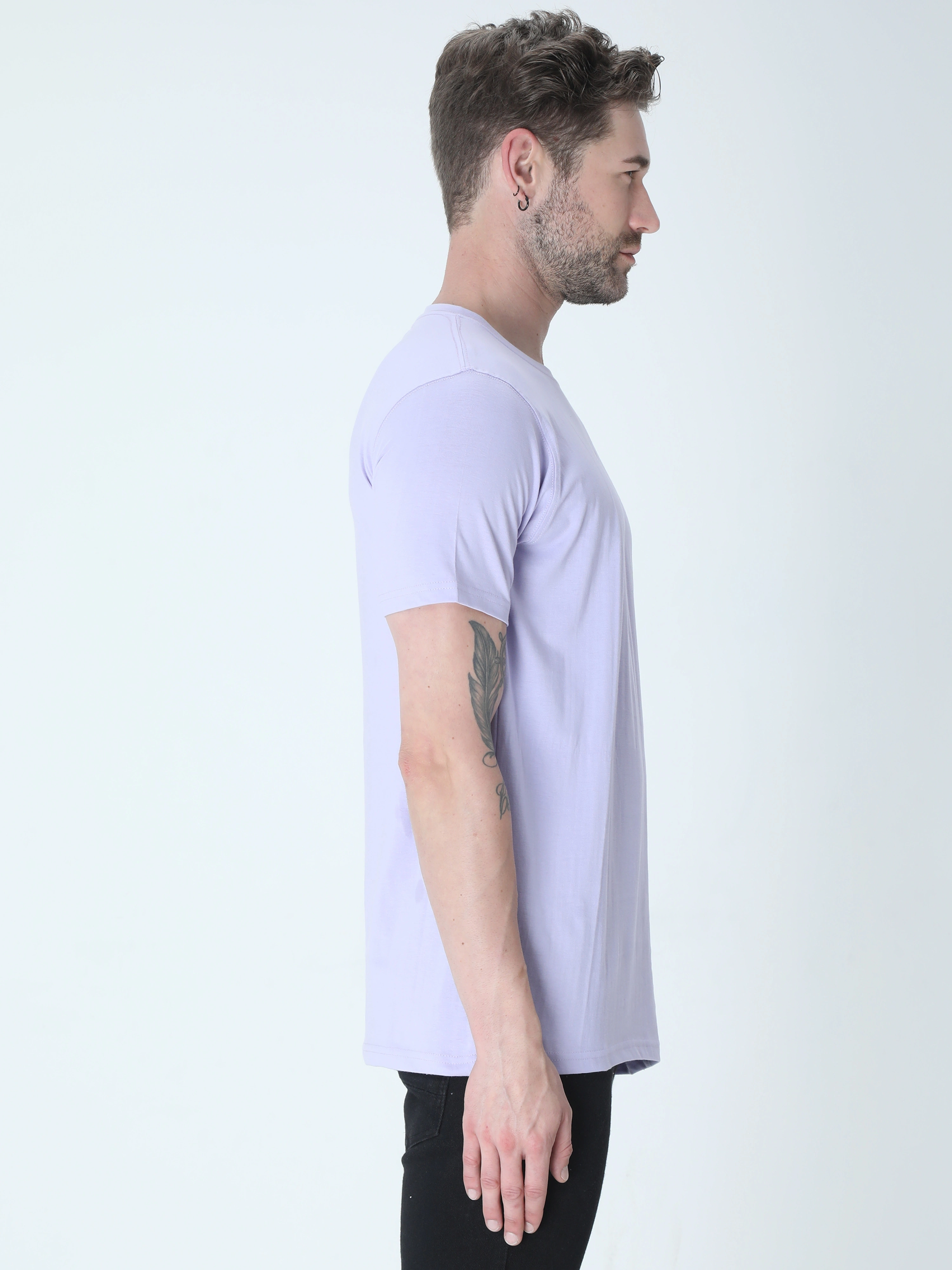 Round Neck Half Sleeve Classic-Lavender-S-1