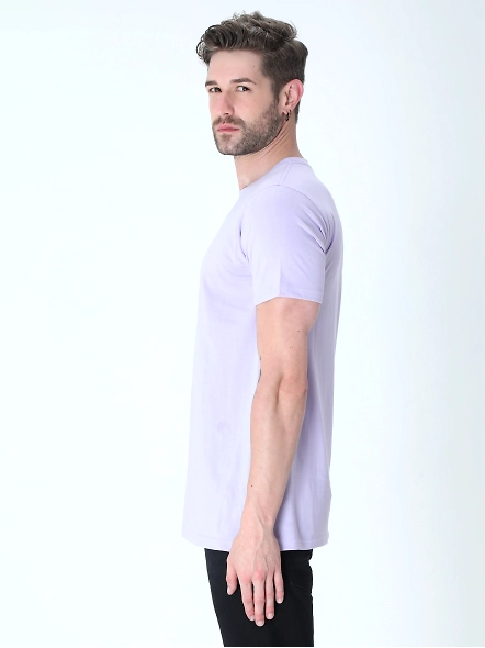 Round Neck Half Sleeve Classic-Lavender-M-2