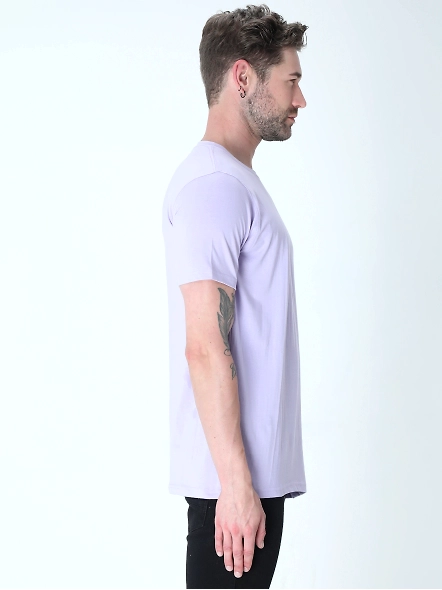 Round Neck Half Sleeve Classic-Lavender-L-1