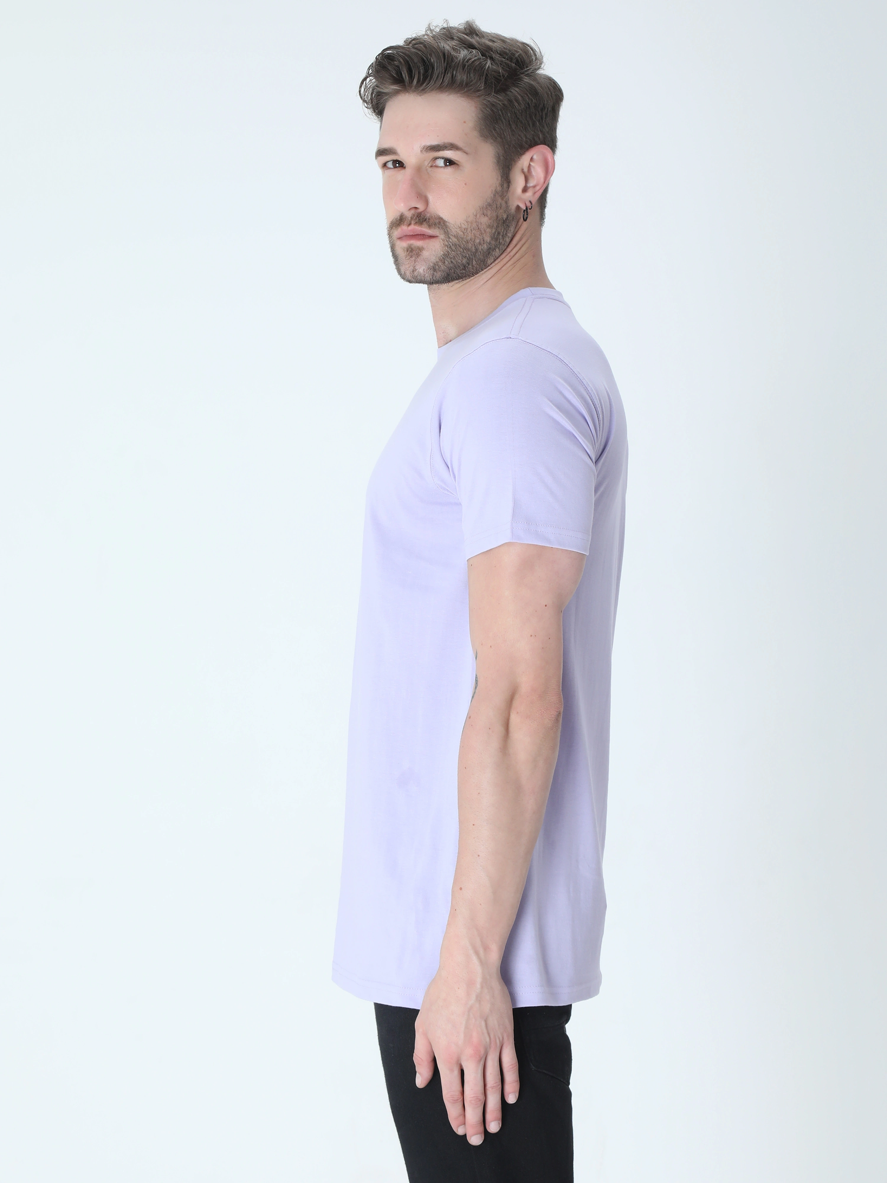 Round Neck Half Sleeve Classic-Lavender-XL-2