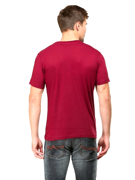 Round Neck Half Sleeve Classic-Maroon-S-4