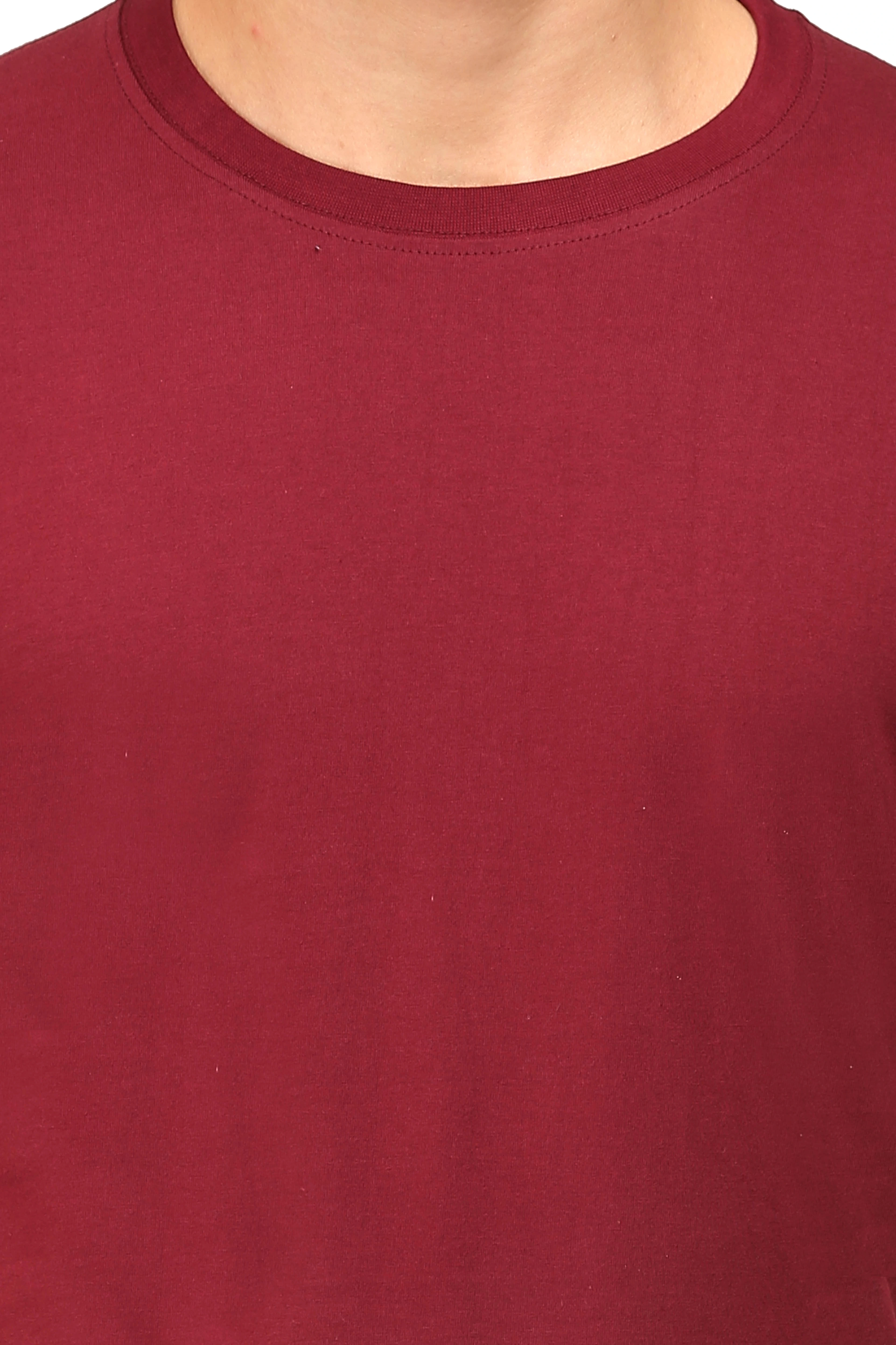 Round Neck Half Sleeve Classic-Maroon-S-5