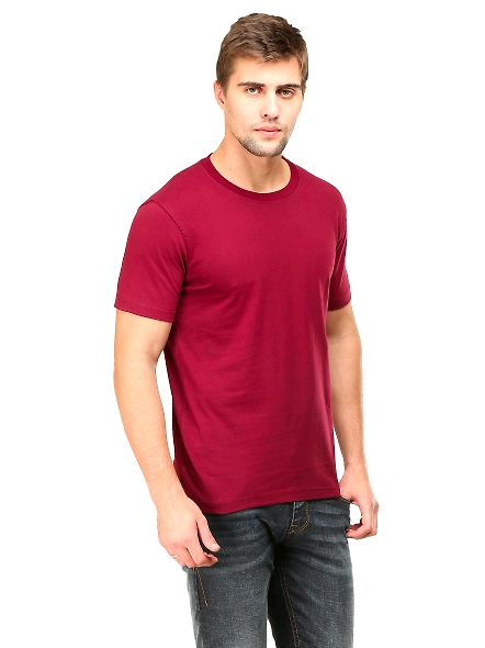 Round Neck Half Sleeve Classic-Maroon-XXL-1