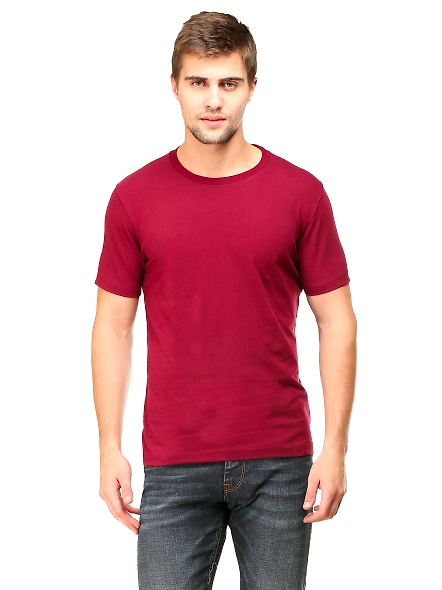 Round Neck Half Sleeve Classic-Maroon-XXL-3