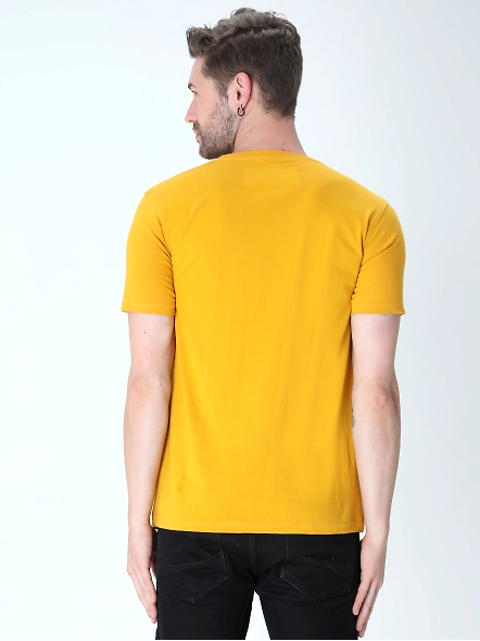 Round Neck Half Sleeve Classic-Mustard Yellow-S-3