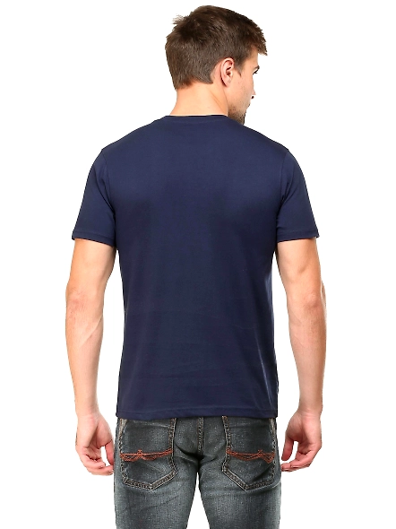 Round Neck Half Sleeve Classic-Navy Blue-L-4