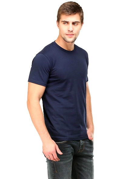 Round Neck Half Sleeve Classic-Navy Blue-XL-1