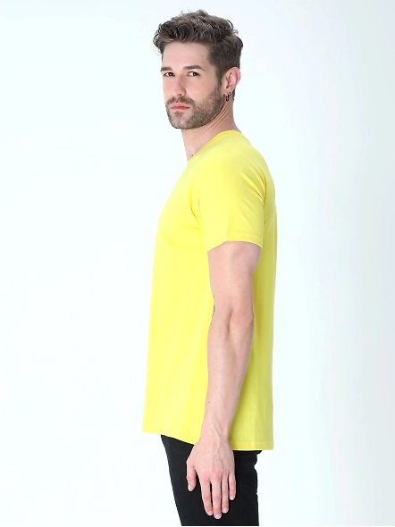Round Neck Half Sleeve Classic-New Yellow-M-2