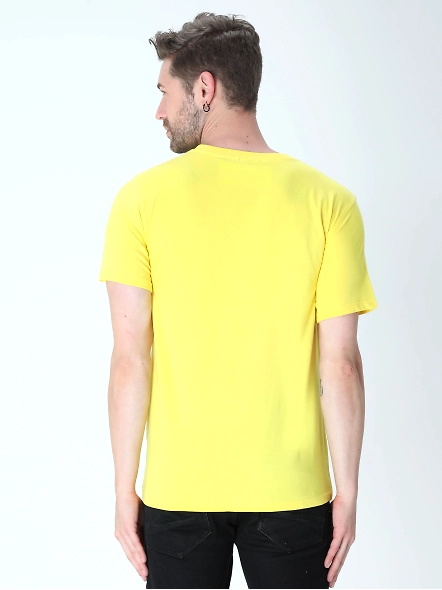 Round Neck Half Sleeve Classic-New Yellow-M-3