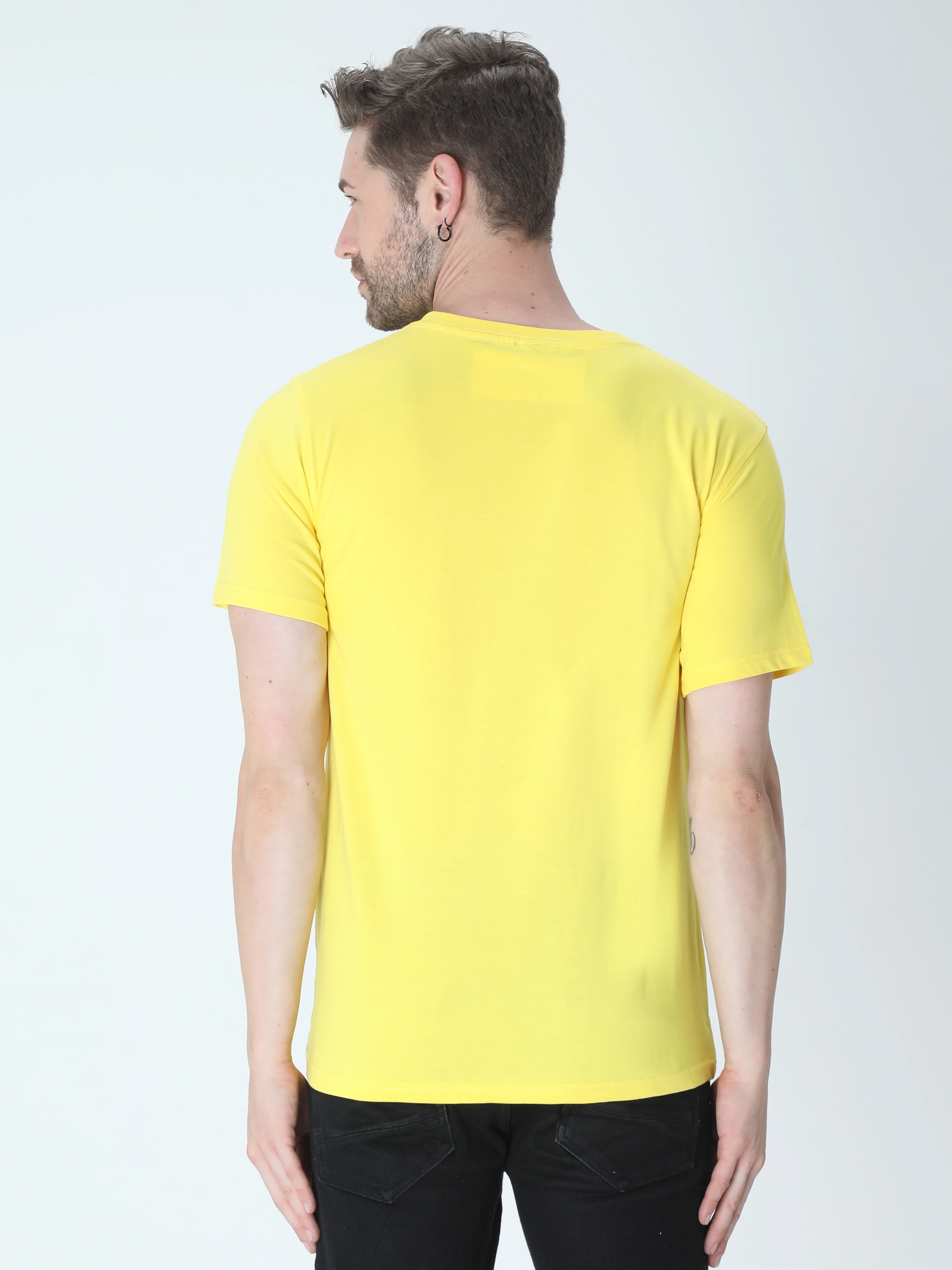 Round Neck Half Sleeve Classic-New Yellow-XXL-3