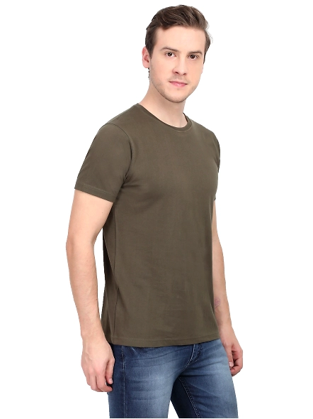Round Neck Half Sleeve Classic-Olive Green-XXL-2