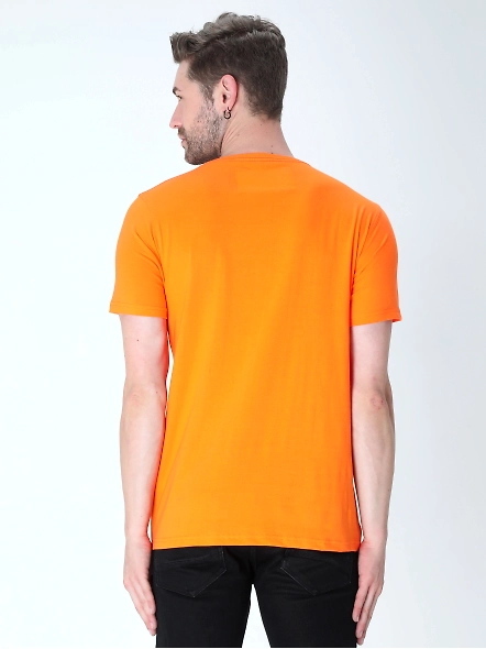 Round Neck Half Sleeve Classic-Orange-M-3