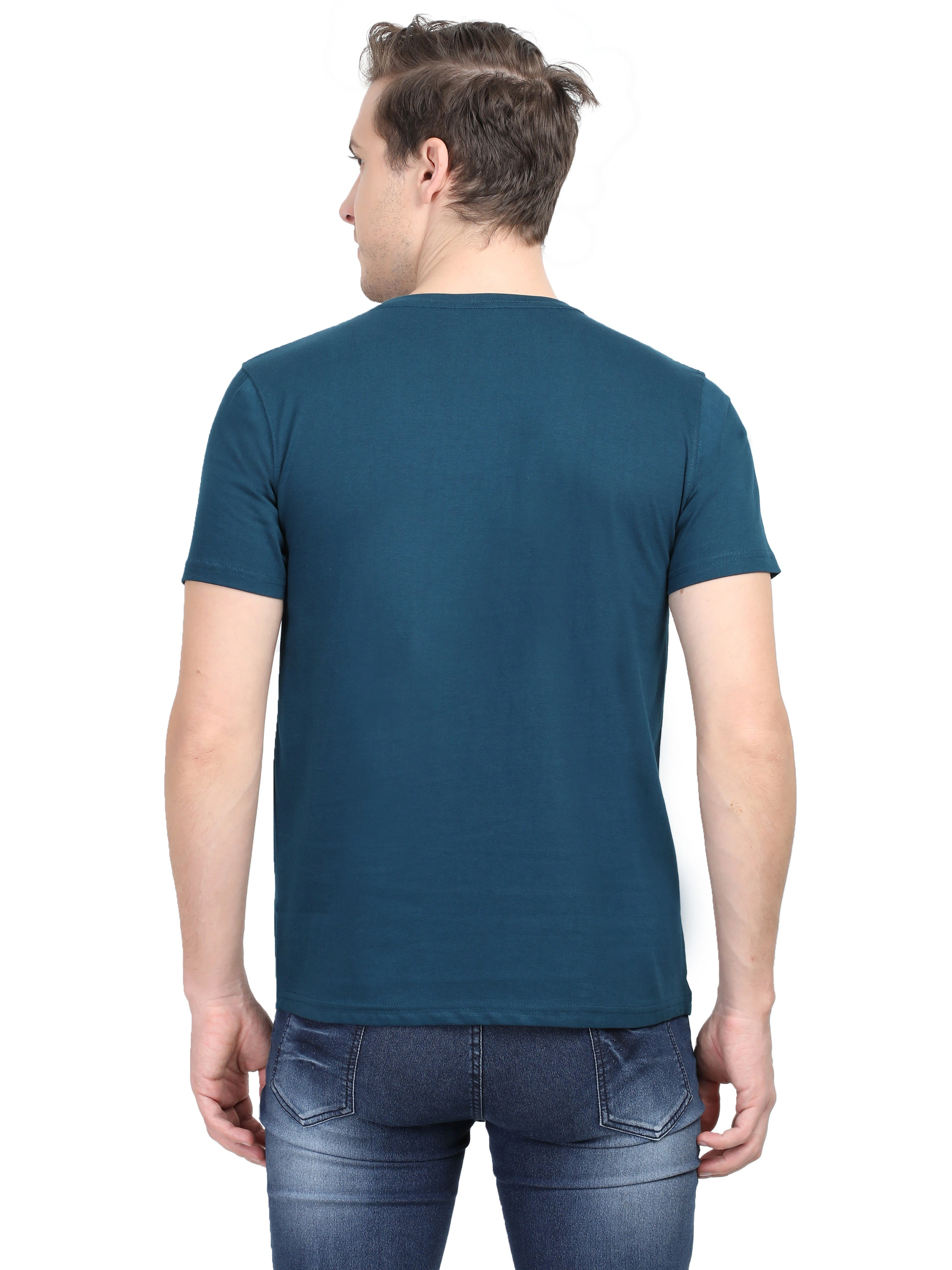 Round Neck Half Sleeve Classic-Petrol Blue-S-3