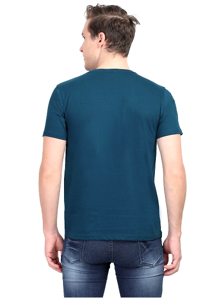 Round Neck Half Sleeve Classic-Petrol Blue-XL-3