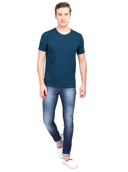Round Neck Half Sleeve Classic-Petrol Blue-3XL-5