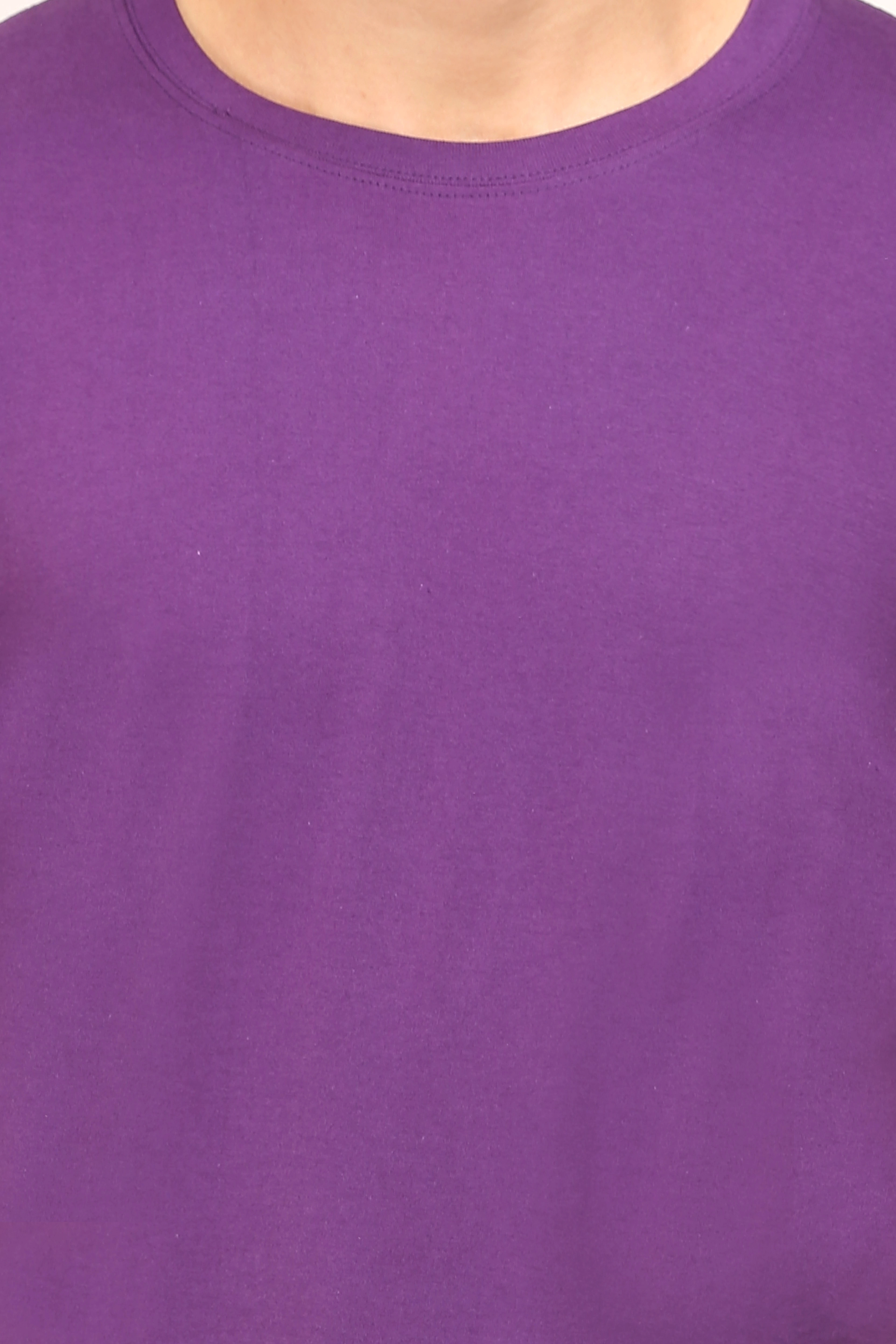 Round Neck Half Sleeve Classic-Purple-S-4