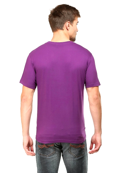 Round Neck Half Sleeve Classic-Purple-XL-5