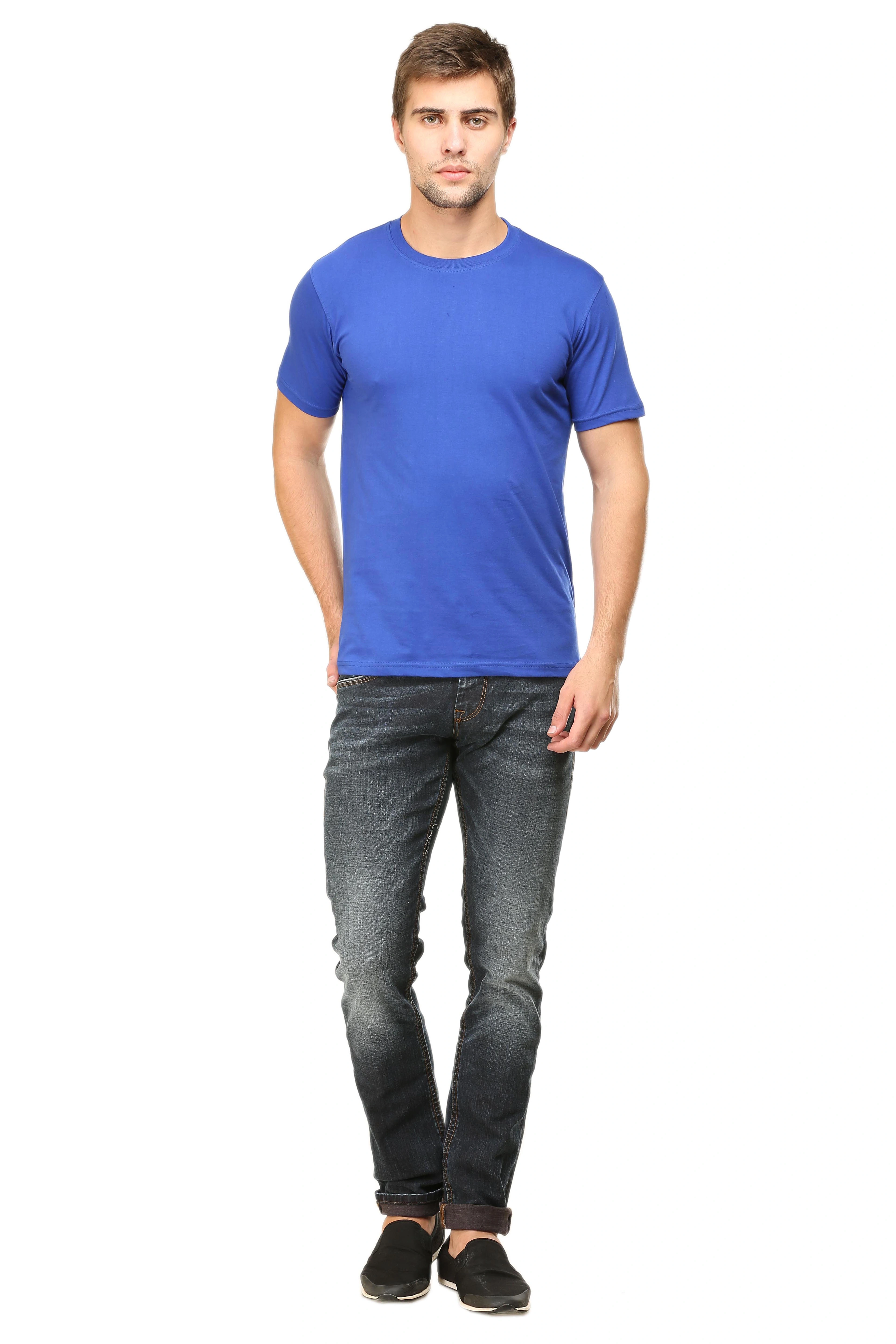 Round Neck Half Sleeve Classic-Royal Blue-M-1