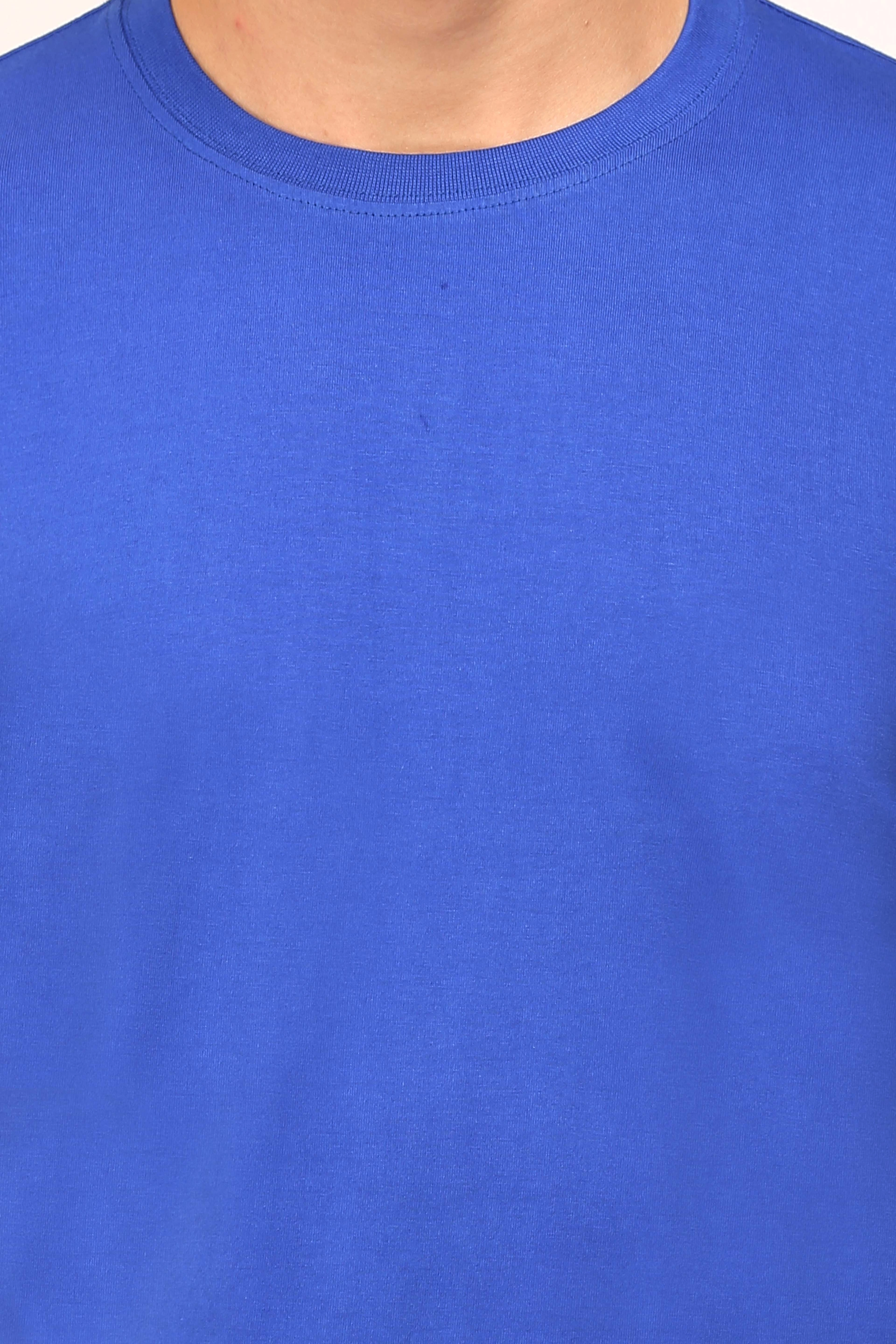 Round Neck Half Sleeve Classic-Royal Blue-L-4