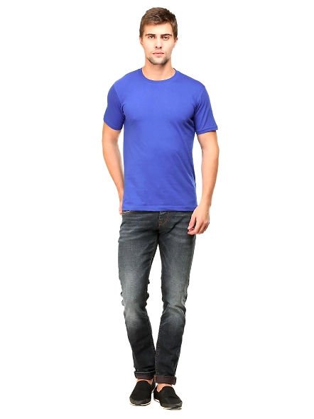 Round Neck Half Sleeve Classic-Royal Blue-XL-1