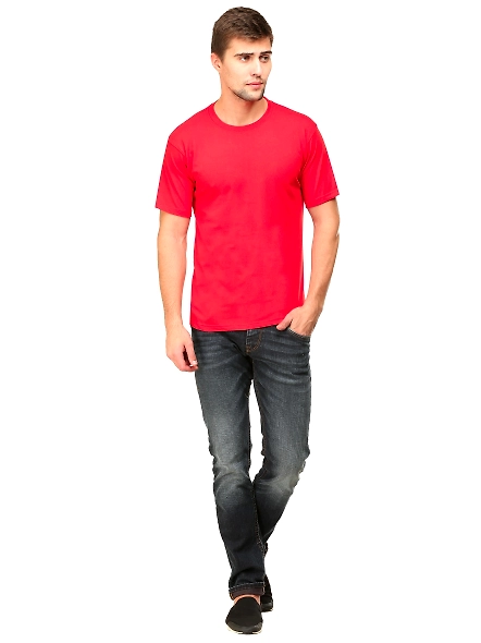 Round Neck Half Sleeve Classic-Red-S-1