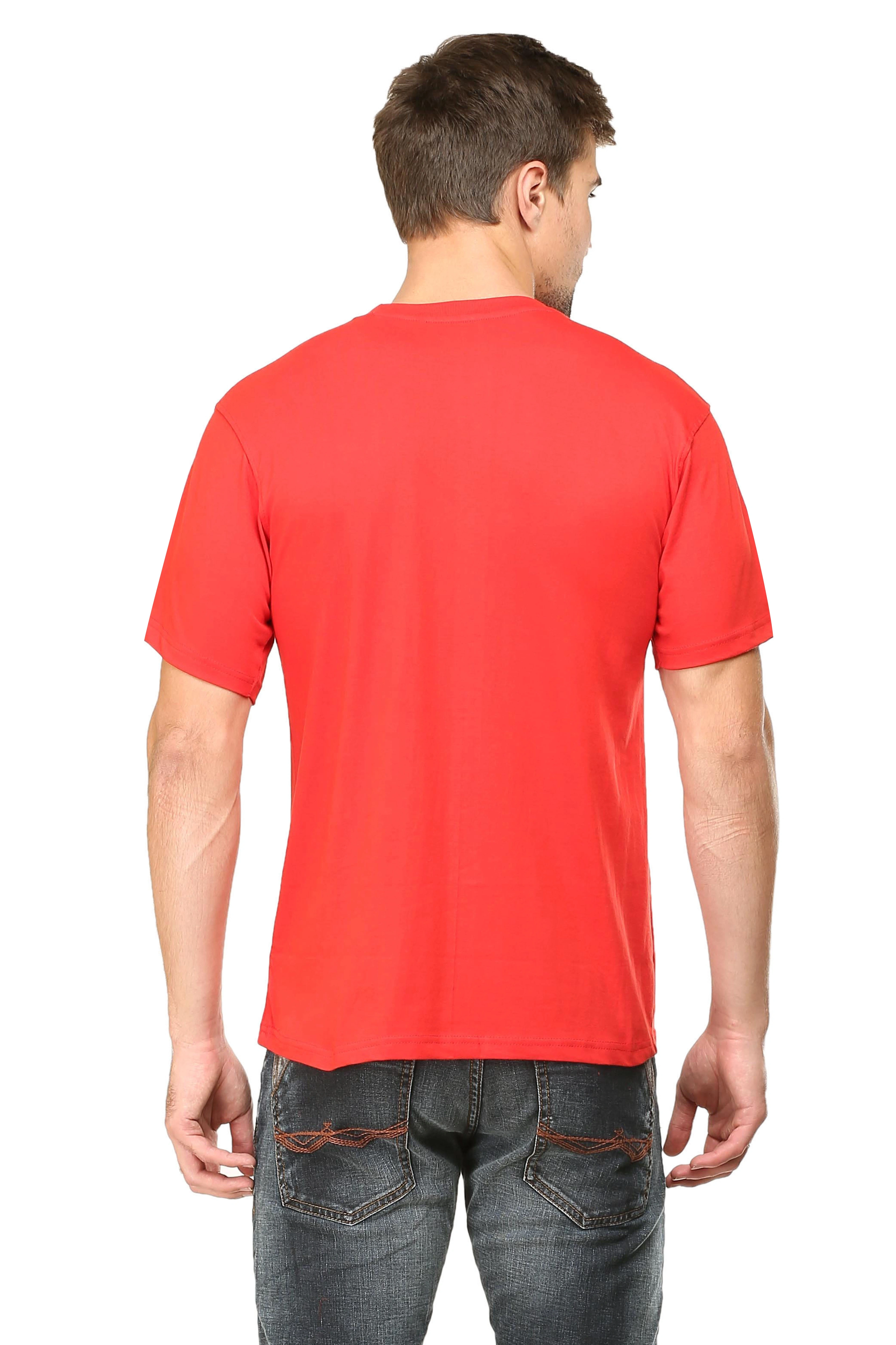 Round Neck Half Sleeve Classic-Red-3XL-5