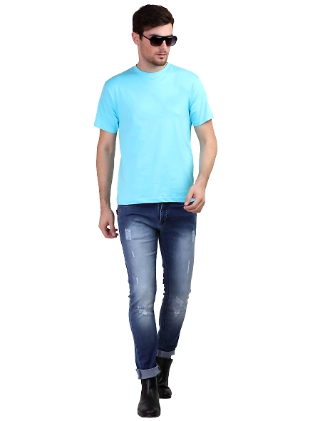 Round Neck Half Sleeve Classic-SkyBlue-XXL-4