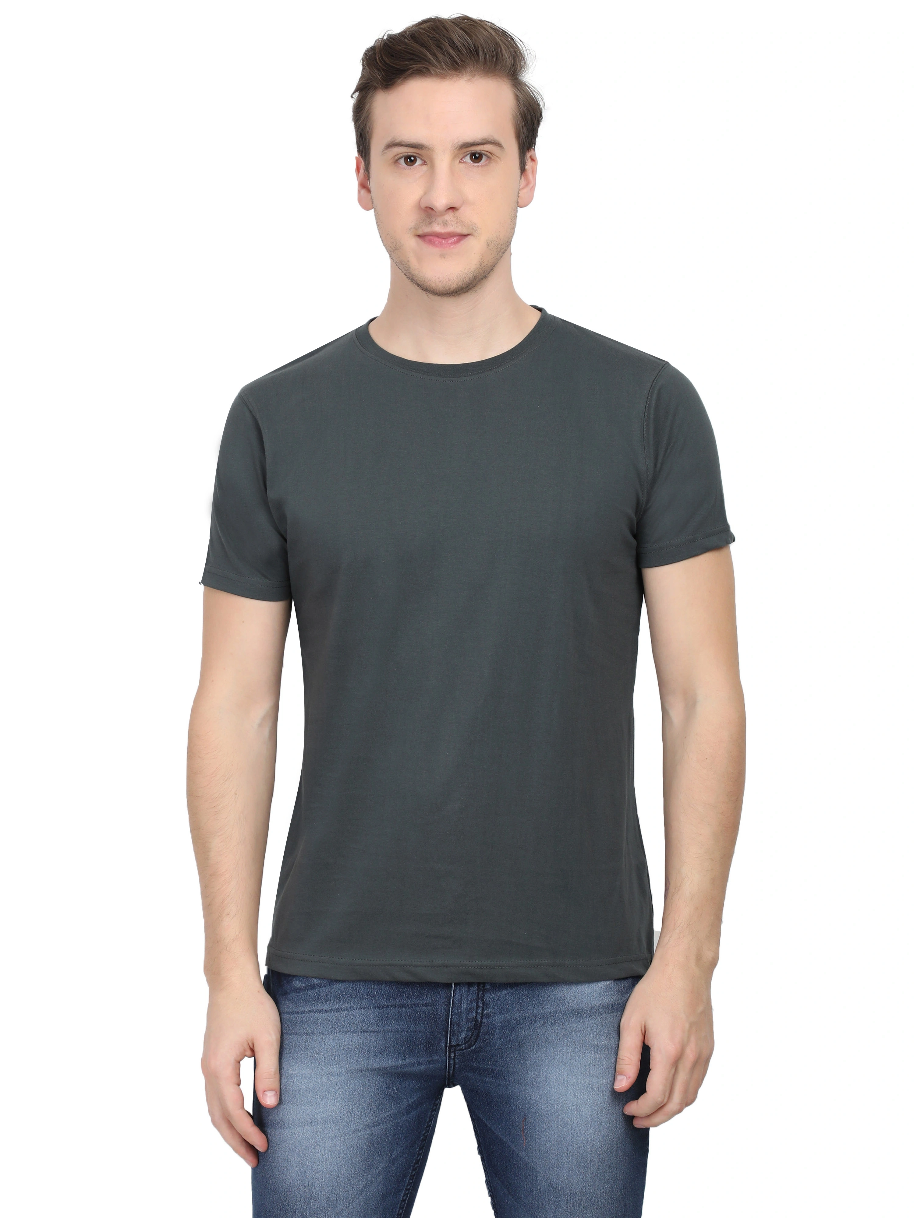 Round Neck Half Sleeve Classic-MRnHs-SG-M