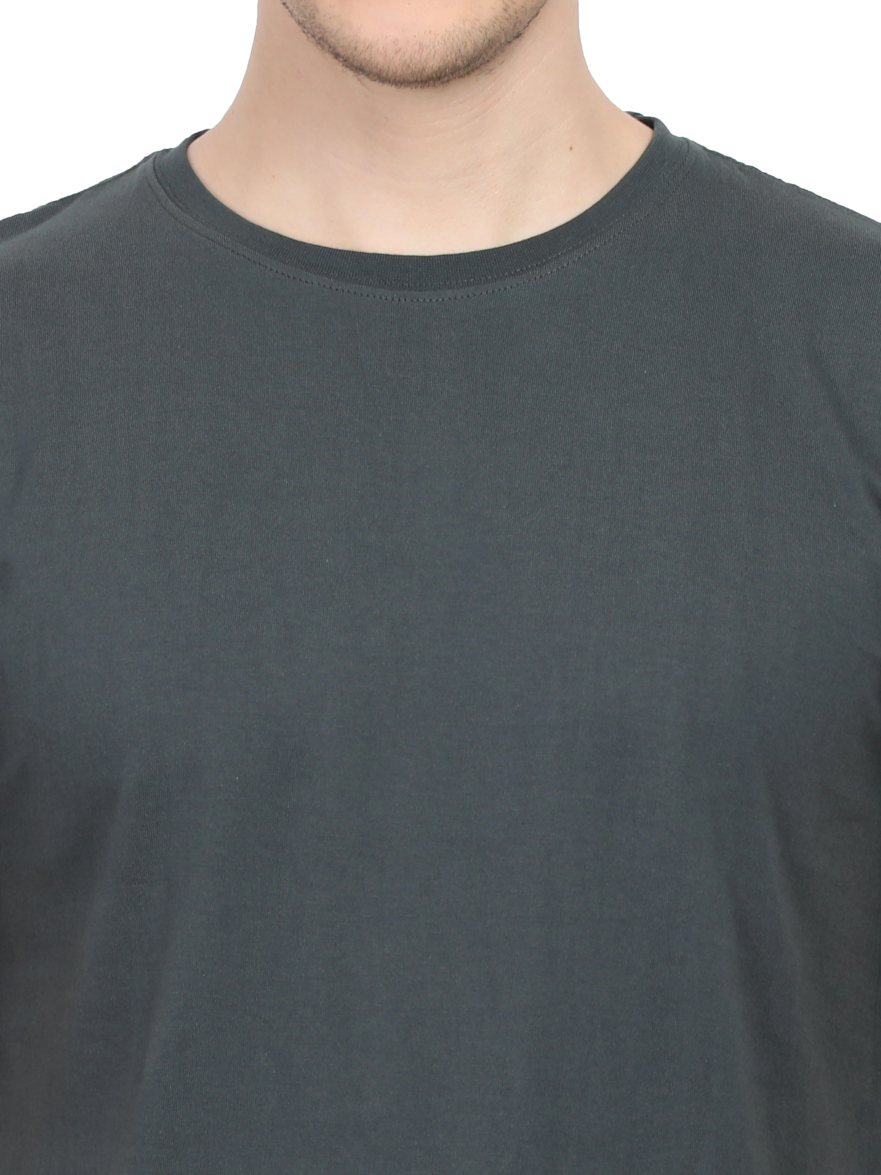 Round Neck Half Sleeve Classic-Steel Grey-M-4