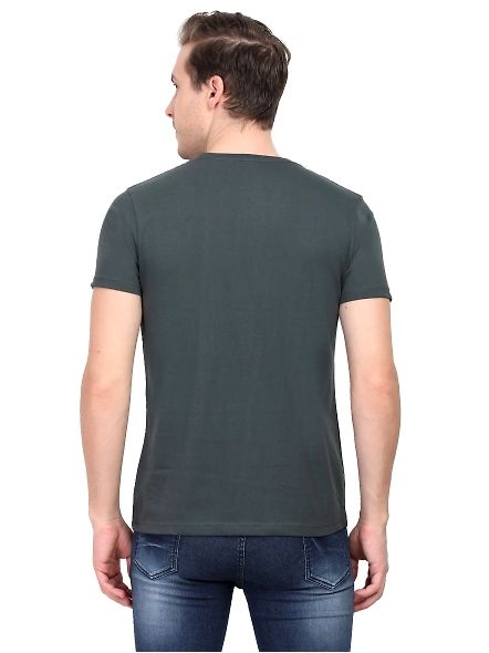 Round Neck Half Sleeve Classic-Steel Grey-XL-3