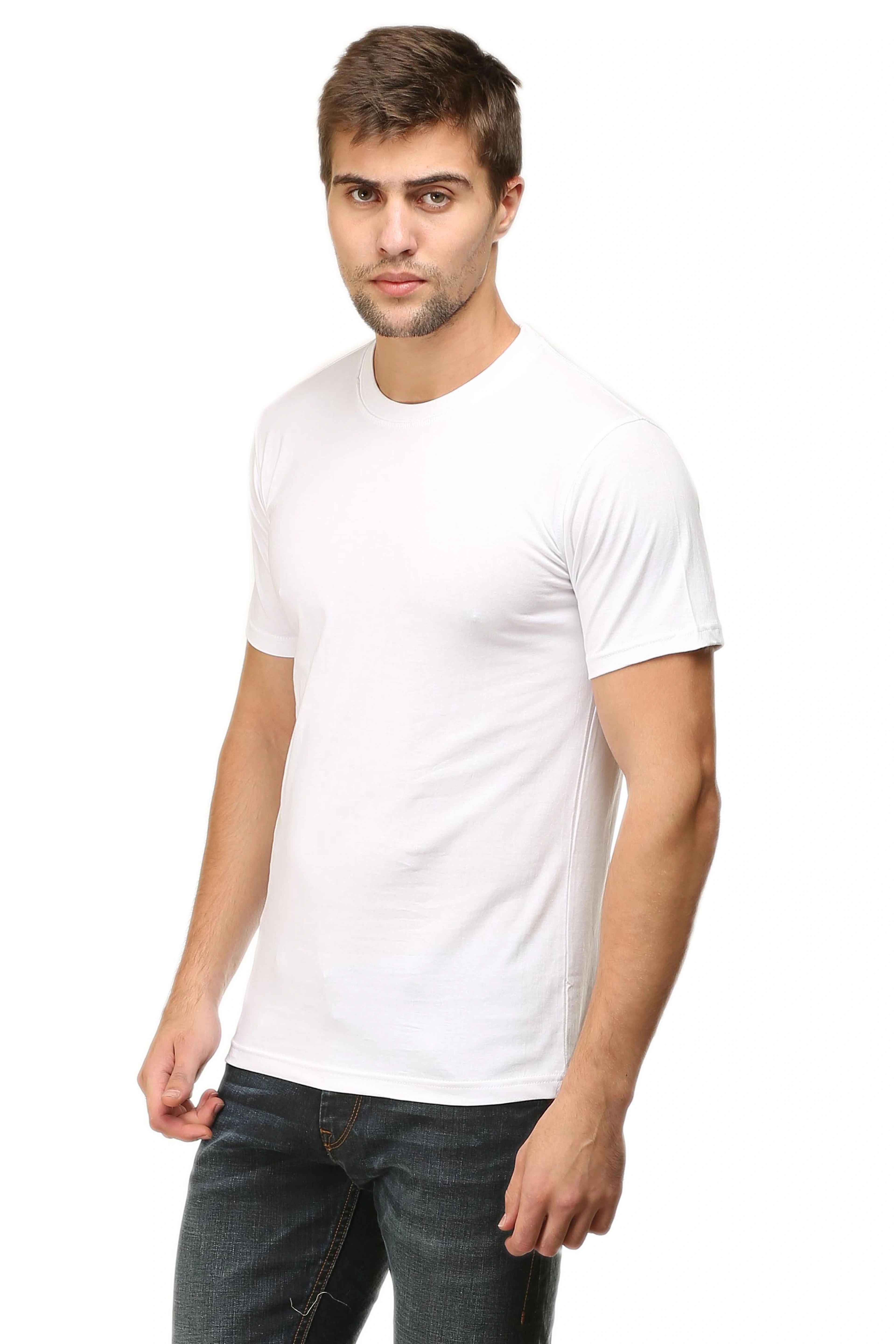 Round Neck Half Sleeve Classic-MRnHs-Wh-3XL